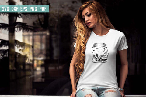 Camping SVG | Making Memories SVG | Camping Van in Mason Jar SVG Irina Ostapenko 
