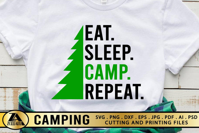 Camping SVG PNG EPS DXF Eat Sleep Camp Repeat SVG Camper SVG SVG zoellartz 