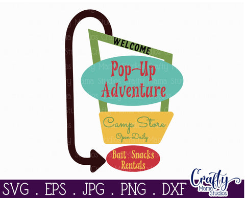 Camping Svg | Pop Up Camper Adventure Mid Century Modern SVG Crafty Mama Studios 