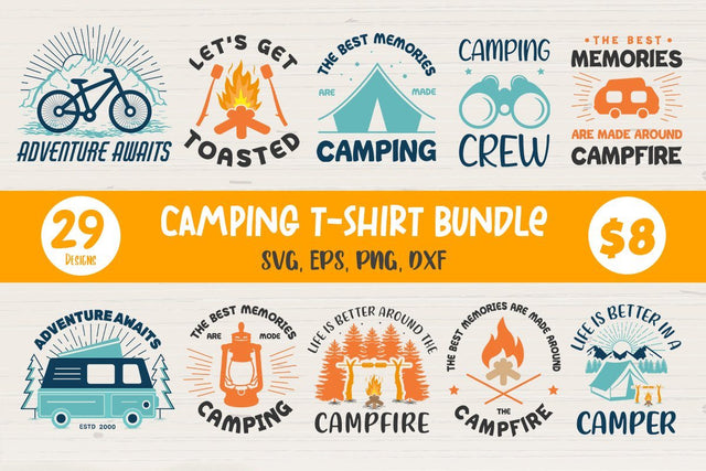 Camping SVG T-Shirt Bundle VOL 1 SVG futivesvg 