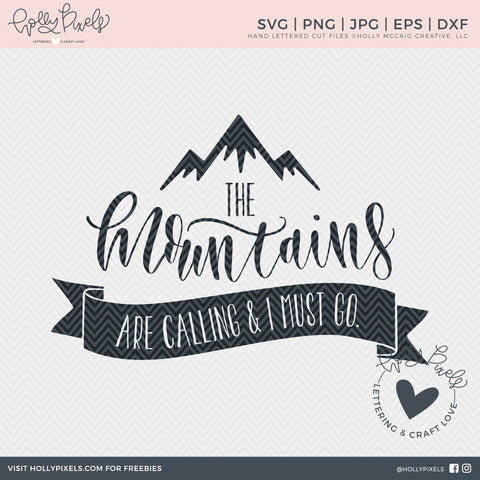 Camping SVG | The Mountains are Calling and I Must Go | Mountains SVG So Fontsy Design Shop 