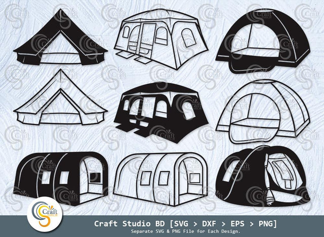 Camping Tent Silhouette, Camping Tent SVG, Tent Svg, Camping Svg, Camping Tent Icon Svg, Hiking Svg, Camping Tent Bundle SVG ETC Craft 
