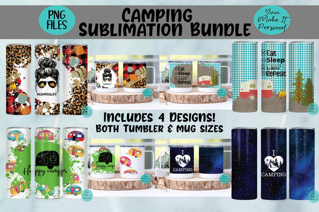 Camping Tumbler and Mug Bundle for Sublimation! Sublimation You Make It Personal 