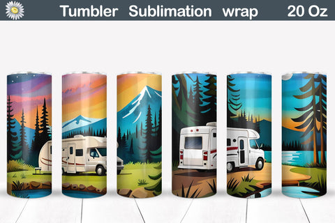 Camping Tumbler Bundle | Camping Tumbler Sublimation designs Sublimation WatercolorColorDream 