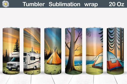 Camping Tumbler Bundle | Camping Tumbler Sublimation designs Sublimation WatercolorColorDream 