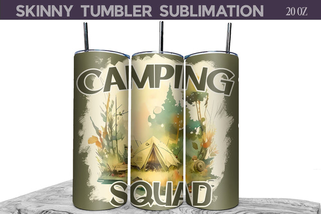 Camping Tumbler Sublimation Sublimation WatercolorColorDream 
