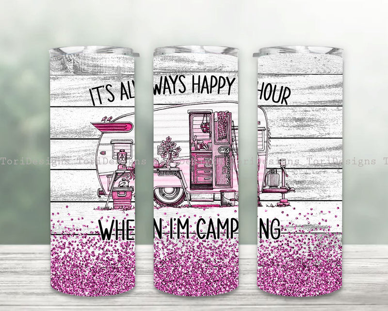 Camping Tumbler Wrap, Camping Tumbler Design, 20 oz Camping Design Sublimation ToriDesigns 