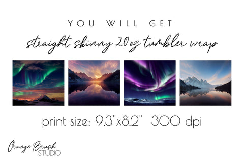 Camping Tumbler Wrap Sublimation Bundle Skinny Tumbler 20oz Sublimation OrangeBrushStudio 