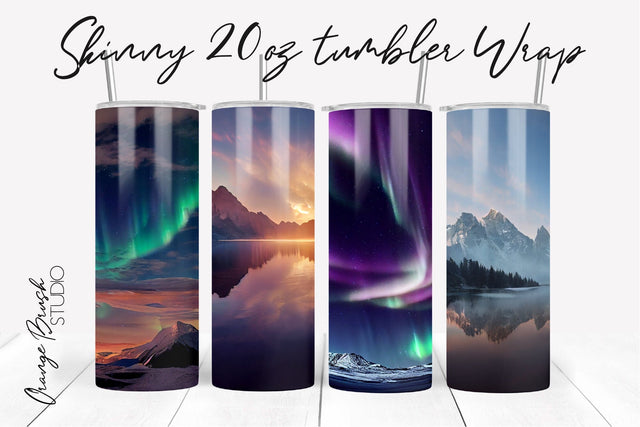 Camping Tumbler Wrap Sublimation Bundle Skinny Tumbler 20oz Sublimation OrangeBrushStudio 