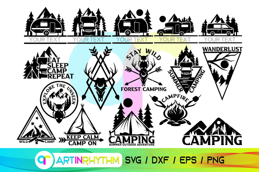 Camping Van life svg bundle - So Fontsy