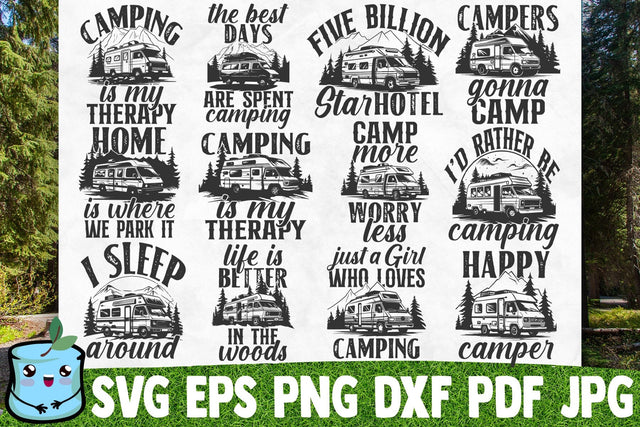 Camping Van SVG Bundle SVG MintyMarshmallows 