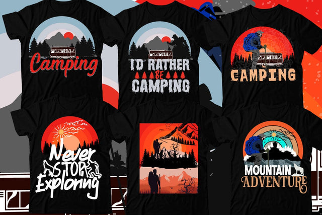 Camping Vector Bundle PNG , Camping Sublimation Bundle ,Camping Vector Illustration T-Shirt Design , Camping Sublimation Sublimation BlackCatsMedia 