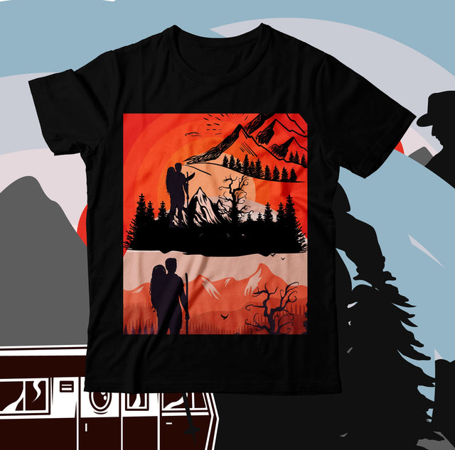 Camping Vector Illustration Sublimation PNG Design Sublimation BlackCatsMedia 