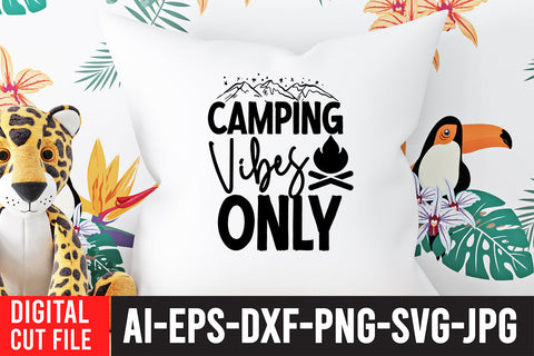 Camping Vibes Only SVG Cut File SVG BlackCatsMedia 