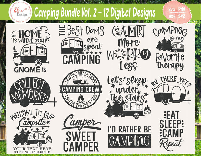 Camping Volume 2 Bundle - SVG, PNG, DXF, EPS SVG Elsie Loves Design 