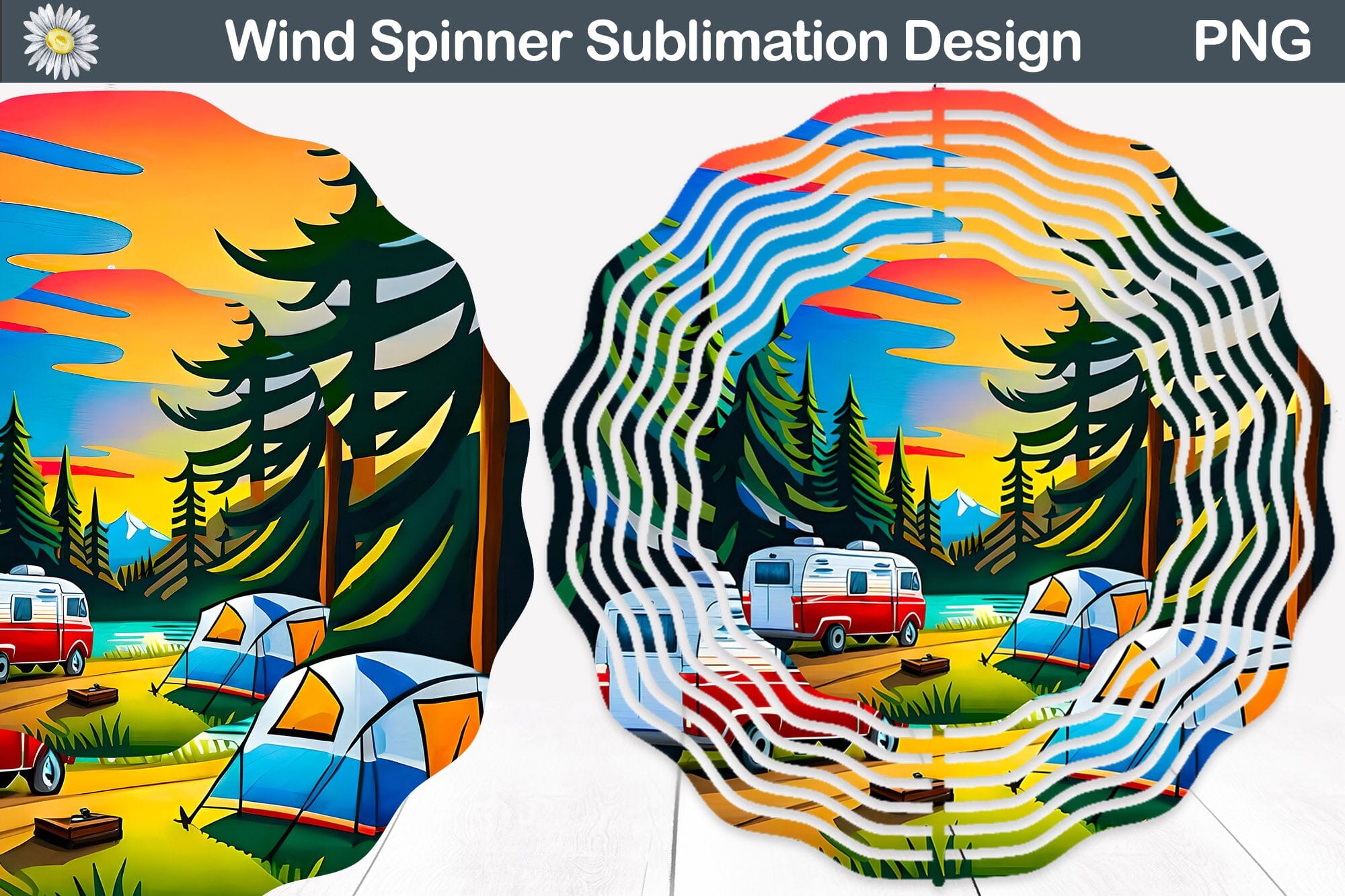 Camping Wind Spinner Wind Spinner Sublimation Camping So Fontsy