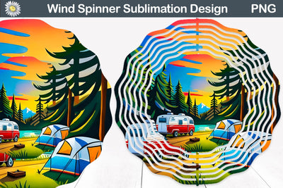 Camping Wind Spinner | Wind Spinner Sublimation Camping Sublimation WatercolorColorDream 