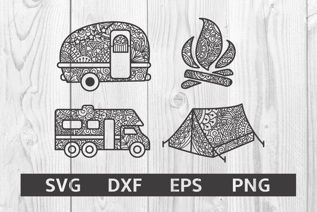 Camping Zentangle - Doodle Art SVG SVG dadan_pm 