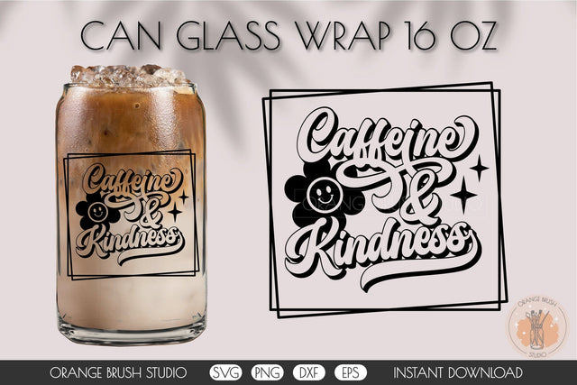 Can Glass Full Wrap SVG Caffeine Lover Beer Can Glass 16 Oz SVG OrangeBrushStudio 