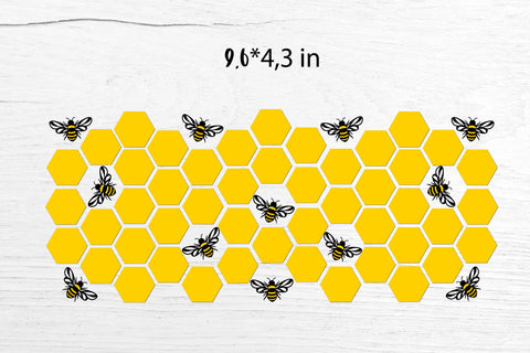 Can Glass Wrap Bee . Libbey Can Glass Full Wrap. Bee SVG. SVG Samaha Design 