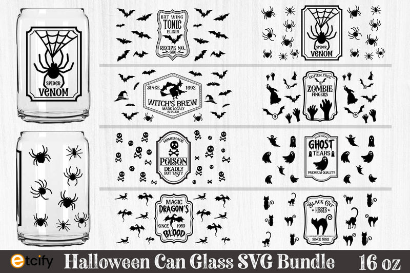 Can Glass Wrap Cut Files. 16oz SVG etcify 