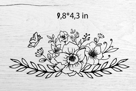 Can Glass Wrap Flowers SVG. Libbey Glass Can Full Wrap. SVG Samaha Design 