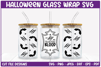 Can Glass Wrap | Halloween Bottle Label SVG TatiStudio 