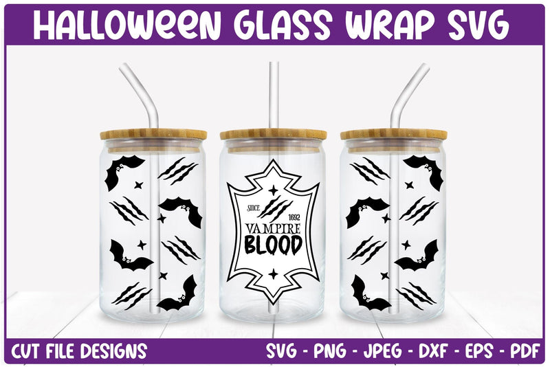 Can Glass Wrap | Halloween Bottle Label SVG TatiStudio 