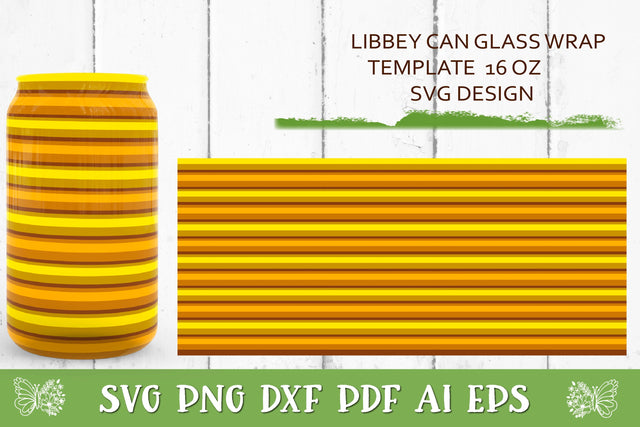 Can Glass Wrap Honey Pattern SVG. Libbey Glass Full Wrap. SVG Samaha Design 