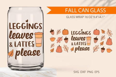 Can glass wrap Legging leaves lattes please SVG KMarinaDesign 