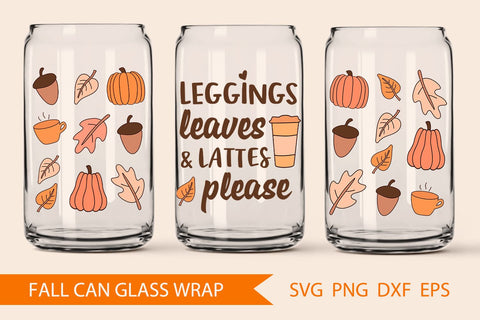 Can glass wrap Legging leaves lattes please SVG KMarinaDesign 