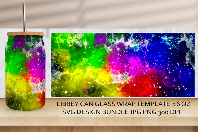 Can Glass Wrap Nebula. Libbey Glass Can Full Wrap. SVG Samaha Design 