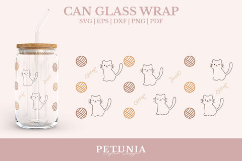 Can Glass Wrap SVG Bundle | Cat Svg Bundle SVG Petunia Digital Design 