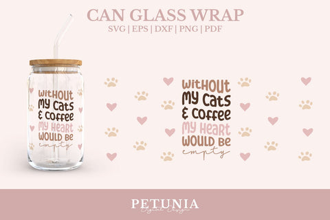 Can Glass Wrap SVG Bundle | Cat Svg Bundle SVG Petunia Digital Design 