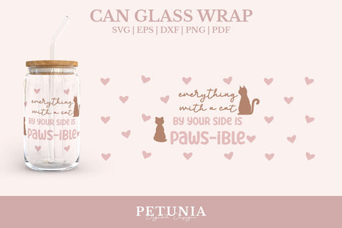 Can Glass Wrap SVG Bundle | Cat Svg Bundle SVG Petunia Digital Design 