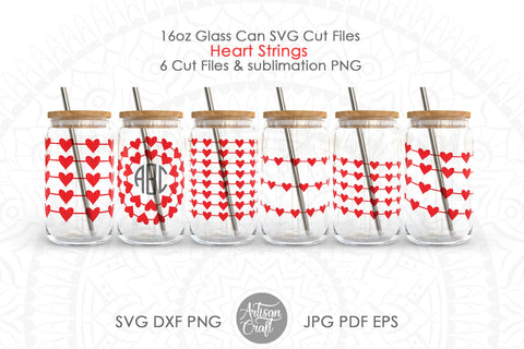 Can glass wrap SVG, Heart Wrap SVG, heart string SVG Artisan Craft SVG 
