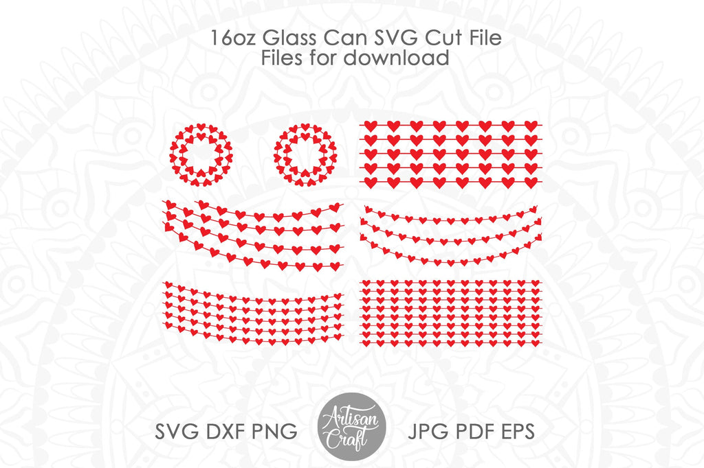 Can glass wrap SVG, Heart Wrap SVG, heart string | So Fontsy