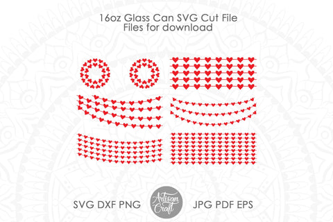 Can glass wrap SVG, Heart Wrap SVG, heart string SVG Artisan Craft SVG 