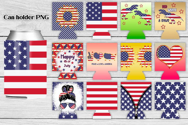 Can holder sublimation | Patriotic can cooler bundle Sublimation Svetana Studio 