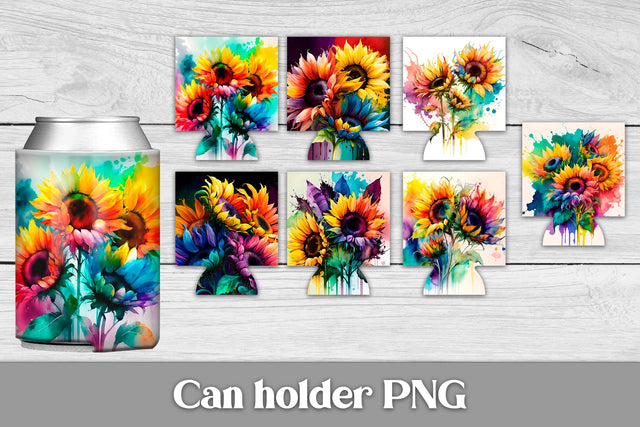 Can holder sublimation | Sunflower can cooler Sublimation Svetana Studio 