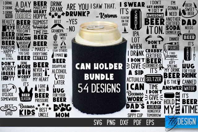 Can Holder SVG Bundle | Can Cooler SVG | Can Koozie Designs SVG Fly Design 