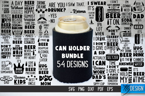 Can Holder SVG Bundle | Can Cooler SVG | Can Koozie Designs SVG Fly Design 