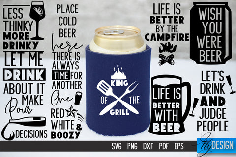 Can Holder SVG Bundle | Can Cooler SVG | Can Koozie Designs v.2 SVG Fly Design 