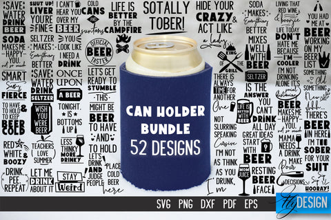 Can Holder SVG Bundle | Can Cooler SVG | Can Koozie Designs v.2 SVG Fly Design 