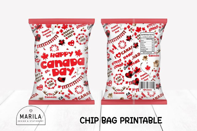 CANADA DAY CHIP BAG PRINTABLE #5 Sublimation Marilakits 