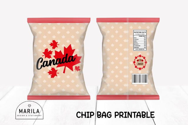 CANADA DAY CHIP BAG PRINTABLE #8 Sublimation Marilakits 