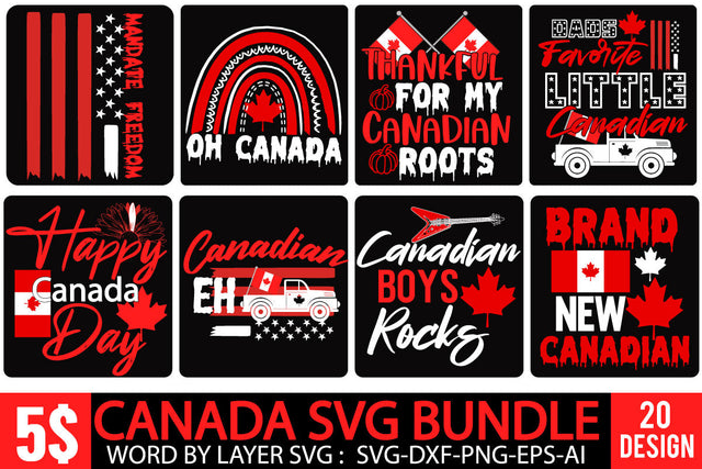 Canada Day SVG Bundle , Canada SVG Bundle Quotes , 20 Canada SVG Cut File SVG BlackCatsMedia 