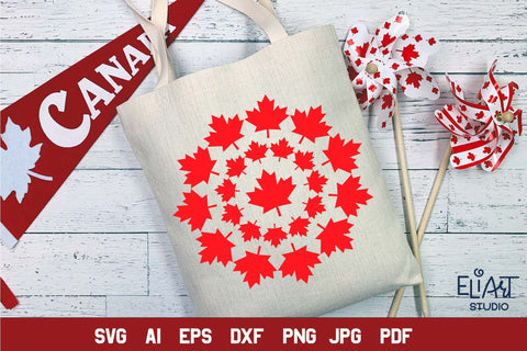 Canada Day SVG, Maple Leaf SVG Mandala Design, Patriotic PNG Design. SVG Elinorka 