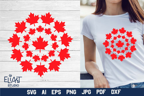 Canada Day SVG, Maple Leaf SVG Mandala Design, Patriotic PNG Design. SVG Elinorka 