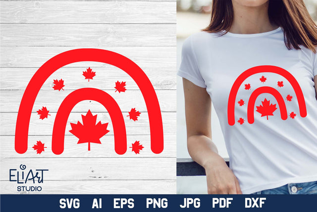 Canada Day SVG, Maple Leaf SVG Rainbow Design, Patriotic PNG Sublimation Design. SVG Elinorka 